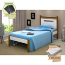 Ver imagem 1 de Cama de Solteiro Montessoriana Eloa Acompanha Colchão - Branca e Mel Incluso Lousa Mágica