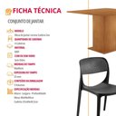 Ver imagem 4 de Mesa de Jantar Loren 90cm Tampo Mdf Canto Reto e 4 Cadeiras Zoe Moderna Mobília