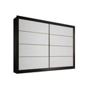 Ver imagem 1 de Guarda Roupas 2 Portas de Correr e 6 Gavetas Sevilha Branco/preto - Europa