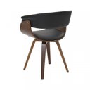 Ver imagem 6 de Conjunto Sala de Jantar Mesa Finlândia Nogueira 120x75cm com 4 Cadeiras Betina PU Preto