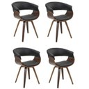 Ver imagem 2 de Conjunto Sala de Jantar Mesa Finlândia Nogueira 120x75cm com 4 Cadeiras Betina PU Preto