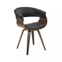 Ver imagem 3 de Conjunto Sala de Jantar Mesa Finlândia Nogueira 120x75cm com 4 Cadeiras Betina PU Preto