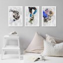 Ver imagem 2 de Kit 3 Quadros Decorativos Aquarela Futebol 33x24cm - com Vidro:madeira Preta