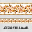 Ver imagem 2 de Faixa Decorativa Adesiva (autocolante) - Rosas e Folhas Douradas