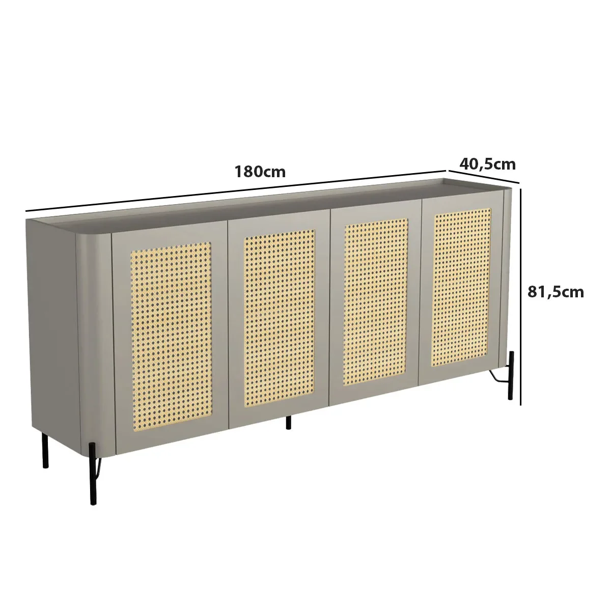 Ver imagem 3 de Buffet Mdf com Palha Natural L180 X A81,5cm