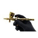 Ver imagem 2 de Aerografo Urban - Agulha 0.2 - Dourado - com Regulador de Agulha e Fluxo de Ar