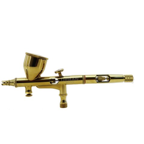 Aerografo Urban - Agulha 0.2 - Dourado - com Regulador de Agulha e Fluxo de Ar