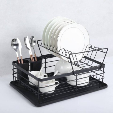 Escorredor de Louças Pratos 2 Andares Pia Bancada 39cm Metal