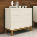 Ver imagem 3 de Cômoda Infantil Classic 3 Gavetas MDF Puxador Embutido Areia Fosco Reller Móveis