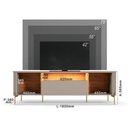Ver imagem 4 de Rack Bancada Dourados Grigio Fosco/Canela para TV até 75” - Mobler