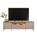 Ver imagem 1 de Rack Bancada Dourados Grigio Fosco/Canela para TV até 75” - Mobler