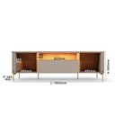 Ver imagem 5 de Rack Bancada Dourados Grigio Fosco/Canela para TV até 75” - Mobler