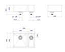Ver imagem 3 de Cuba Dupla de Cozinha Retangular 40/18 Inox Suprema 60x40cm