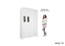 Ver imagem 3 de Guarda Roupa 4 Portas 2 Gavetas Roupeiro 100% Mdf Quarto Criança Infantil Solteiro Luxo Cor Branco