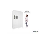 Ver imagem 3 de Guarda Roupa 4 Portas 2 Gavetas Roupeiro 100% Mdf Quarto Criança Infantil Solteiro Luxo Cor Branco