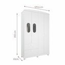 Ver mais imagens de Guarda Roupa 4 Portas 2 Gavetas Roupeiro 100% Mdf Quarto Criança Infantil Solteiro Luxo Cor Branco