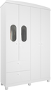 Ver imagem 1 de Guarda Roupa 4 Portas 2 Gavetas Roupeiro 100% Mdf Quarto Criança Infantil Solteiro Luxo Cor Branco