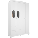 Ver imagem 1 de Guarda Roupa 4 Portas 2 Gavetas Roupeiro 100% Mdf Quarto Criança Infantil Solteiro Luxo Cor Branco
