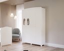 Ver imagem 2 de Guarda Roupa 4 Portas 2 Gavetas Roupeiro 100% Mdf Quarto Criança Infantil Solteiro Luxo Cor Branco