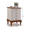 Mesa de Cabeceira Retrô 4 Gavetas Pés Luiz Xv 60404 Linz Móveis - 4