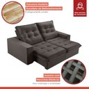 Ver imagem 7 de Sofá Retrátil e Reclinável 2 Lugares 230cm Pés em Madeira Maciça Santorini  