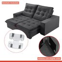 Ver imagem 6 de Sofá Retrátil e Reclinável 2 Lugares 230cm Pés em Madeira Maciça Santorini 