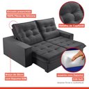 Ver imagem 4 de Sofá Retrátil e Reclinável 2 Lugares 230cm Pés em Madeira Maciça Santorini 