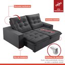 Ver imagem 2 de Sofá Retrátil e Reclinável 2 Lugares 230cm Pés em Madeira Maciça Santorini 