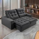 Ver imagem 1 de Sofá Retrátil e Reclinável 2 Lugares 230cm Pés em Madeira Maciça Santorini 