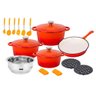 Jogo de Panela Lê Crouset Laranja - 18 Peças - 1