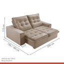 Ver imagem 3 de Sofá Retrátil e Reclinável 2 Lugares 250cm Pés em Madeira Maciça Santorini 