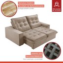 Ver imagem 7 de Sofá Retrátil e Reclinável 2 Lugares 250cm Pés em Madeira Maciça Santorini 