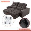 Ver imagem 6 de Sofá Retrátil e Reclinável 2 Lugares 250cm Pés em Madeira Maciça Santorini  