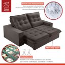 Ver imagem 5 de Sofá Retrátil e Reclinável 2 Lugares 250cm Pés em Madeira Maciça Santorini  