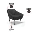 Ver imagem 6 de Kit 2 Poltronas Giovana Corino Preto Pés Palito de Ferro - D'Rossi