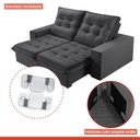 Ver imagem 6 de Sofá Retrátil e Reclinável 2 Lugares 250cm Pés em Madeira Maciça Santorini 