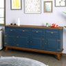 Balcão Buffet Aparador 4 Portas 4 Gavetas New Veneza Azul Petróleo - 1
