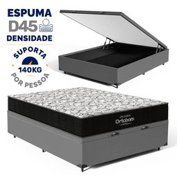 Cama Box Baú com Colchão de Espuma D45 Ortobom Airtech 150 D45 Casal 138cm - 2
