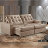 Sofá Retrátil e Reclinável Modulado 250cm Pés em Madeira Maciça Capri  - 1