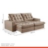 Sofá Retrátil e Reclinável Modulado 250cm Pés em Madeira Maciça Capri  - 3