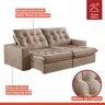 Sofá Retrátil e Reclinável Modulado 250cm Pés em Madeira Maciça Capri  - 4