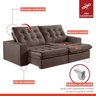 Sofá Retrátil e Reclinável Modulado 250cm Pés em Madeira Maciça Capri   - 8
