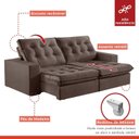 Ver mais imagens de Sofá Retrátil e Reclinável Modulado 250cm Pés em Madeira Maciça Capri