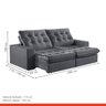 Sofá Retrátil e Reclinável Modulado 250cm Pés em Madeira Maciça Capri  - 3