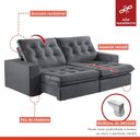 Ver imagem 7 de Sofá Retrátil e Reclinável Modulado 250cm Pés em Madeira Maciça Capri 