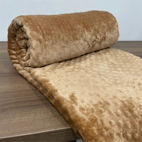 Manta Cobertor Microfibra Phoa Queen - Caramelo - 100% Poliéster