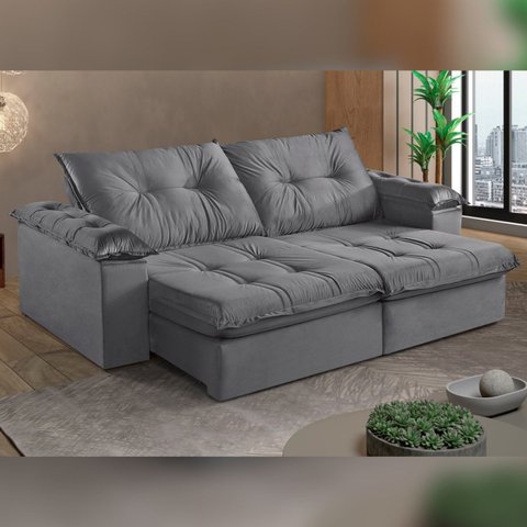 Sofá Retrátil e Reclinável Modulado 2 Lugares 230cm Pés em Madeira Maciça Canadá