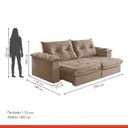 Ver imagem 3 de Sofá Retrátil e Reclinável Modulado 2 Lugares 250cm Pés em Madeira Maciça Canadá