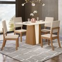 Ver imagem 1 de Mesa de Jantar 4 Lugares Orus Milla Nature/off White/linho - Henn