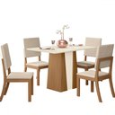 Ver imagem 2 de Mesa de Jantar 4 Lugares Orus Milla Nature/off White/linho - Henn